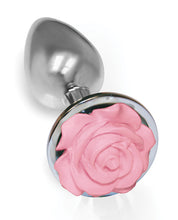 Load image into Gallery viewer, The 9&#39;s The Silver Starter Rose Floral Stainless Steel Butt Plug
