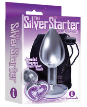 Load image into Gallery viewer, The 9&#39;s The Silver Starter Bejeweled Heart Stainless Steel Plug
