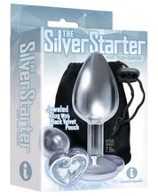 Load image into Gallery viewer, The 9&#39;s The Silver Starter Bejeweled Heart Stainless Steel Plug
