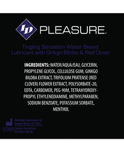 Id Pleasure Waterbased Tingling Lubricant - 1 Oz Pocket Bottle