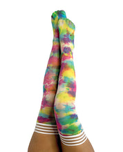 Load image into Gallery viewer, Kix&#39;ies Gilly Tie Die Thigh High Bright Color
