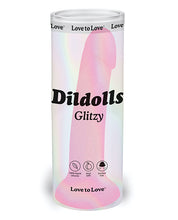 Load image into Gallery viewer, Love To Love Curved Suction Cup Dildolls Glitzy - Glitter Pink
