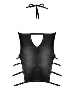 Lust Portia Mini Dress W/plush Elastic Strapping Black