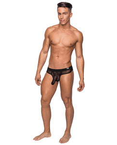 Hoser Stretch Mesh Thong Black