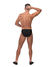 Load image into Gallery viewer, Male Power Nylon Spandex Pouchless Brief Black O-s
