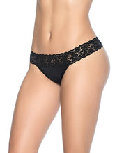 Load image into Gallery viewer, Lace Trim Thong Black
