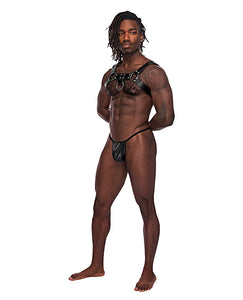 Leather Aries Single Ring Harness Black O-s