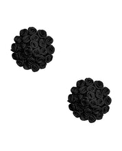 Load image into Gallery viewer, Neva Nude Burlesque Nightfall Roses Reusable Silicone Pasties - Black O-s
