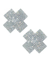 Neva Nude Cross Crystal Jewel Reusable Silicone Nipple Pasties - Clear O-s