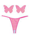 Neva Nude Naughty Knix Bella Rosa Shimmer G-string & Pasties - Soft Pink O-s