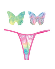 Load image into Gallery viewer, Neva Nude Naughty Knix Rainbow Sherbet Velvet G-string &amp; Pasties - (color Varies) Multi O-s
