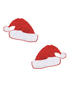 Neva Nude Freaking Awesome Glitter Santa Hat Pasties - Red O-s