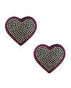 Neva Nude Burlesque Heart N' Soul Crystal Heart Pasties - Pink-clear O-s