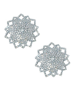 Neva Nude Ice Crystal Jewel Reusuable Silicone Nipple Pasties - Clear O-s