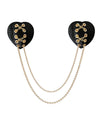 Neva Nude Two Heart Chained Pasties - Black O-s
