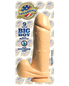 Lifeforms Big Boy 9" Dong W-balls & Suction Cup - Flesh