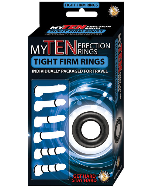 My Ten Erection Rings Tight Firm Rings - Svart