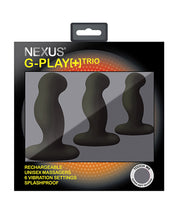 Load image into Gallery viewer, Nexus G Play Trio Rechargeable Massagers - Black
