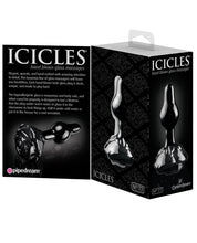 Load image into Gallery viewer, Icicles No. 77 Hand Blown Glass Rose Butt Plug - Black
