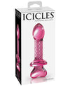 Icicles No. 82 Hand Blown Glass Butt Plug - Ribbed-pink