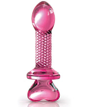 Load image into Gallery viewer, Icicles No. 82 Hand Blown Glass Butt Plug - Ribbed-pink
