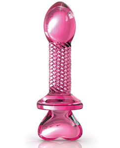 Icicles No. 82 Hand Blown Glass Butt Plug - Ribbed-pink