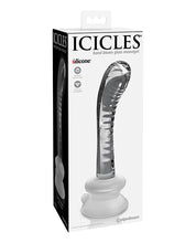 Load image into Gallery viewer, Icicles No. 88 Hand Blown Glass G-spot Massager W-suction Cup - Clear
