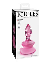 Load image into Gallery viewer, Icicles No. 90 Hand Blown Glass Butt Plug W-suction Cup - Pink
