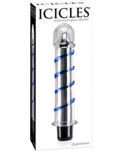 Load image into Gallery viewer, Icicles No. 20 Hand Blown Glass Vibrator Waterproof - Clear W-blue Swirls
