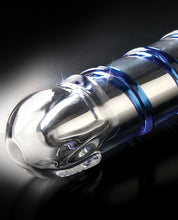 Load image into Gallery viewer, Icicles No. 20 Hand Blown Glass Vibrator Waterproof - Clear W-blue Swirls
