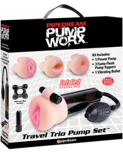 Load image into Gallery viewer, Pump Worx Travel Trio Pump Set - Power Pump, Bullet &amp; 3 Attch.
