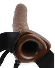Load image into Gallery viewer, Fetish Fantasy Series 8&quot; Vibrating Hollow Strap On - Brown
