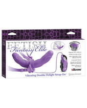 Load image into Gallery viewer, Fetish Fantasy Elite Vibrating Double Delight Strap On - Purple
