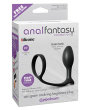 Load image into Gallery viewer, Anal Fantasy Ass-gasm Cockring Beginners Plug - Black

