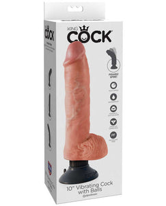"King Cock 10"" Vibrating Cock W/balls"
