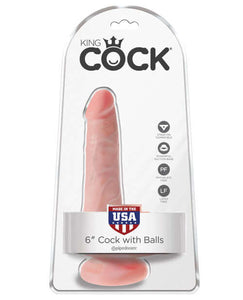 "King Cock 6"" Cock W/balls"