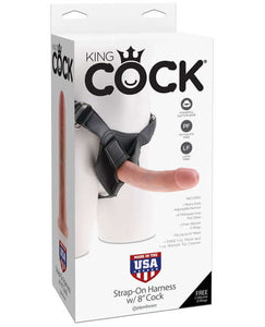 "King Cock Strap On Harness W/8"" Cock"