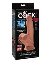 Load image into Gallery viewer, King Cock Plus 7&quot; Triple Density Cock W-swinging Balls - Tan
