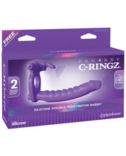 Încărcați imaginea în vizualizatorul Galerie, Fantasy C-ringz Silicone Double Pene Rabbit - Purple
