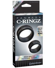 Load image into Gallery viewer, Fantasy C-ringz Max Width Silicone Rings - Black
