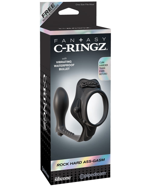 Anneau Vibrant Fantasy C-ringz Rock Hard Ass-gasm - Noir