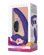 Load image into Gallery viewer, Pegasus 7&quot; Strapless Strap On W-remote - Purple
