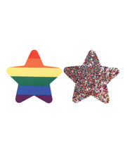 Load image into Gallery viewer, Peekaboos Pride Rainbow Glitter Stars - Pack Of 2
