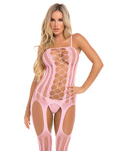 Load image into Gallery viewer, Pink Lipstick Fake News Bodystocking
