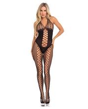Load image into Gallery viewer, Pink Lipstick Sister Of Mercy Bodystocking Black O-s
