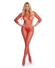 Załaduj obraz do przeglądarki galerii, Pink Lipstick Risque Crotchless Bodystocking
