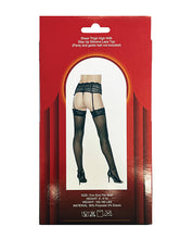 Load image into Gallery viewer, Silicone Lace Top Thigh High Black O-s
