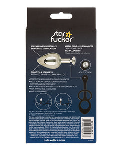 Star Fucker Xl Teardrop Gem Plug W-silicone Enhancer - Black