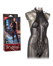 Load image into Gallery viewer, Scandal Plus Sie Halter Lace Body Suit - Black
