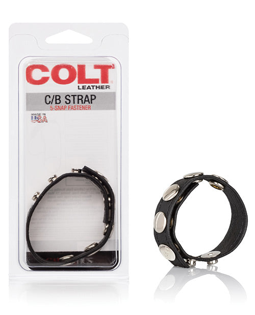 Colt Leather C-b Strap 5 Snap Fastener - Black